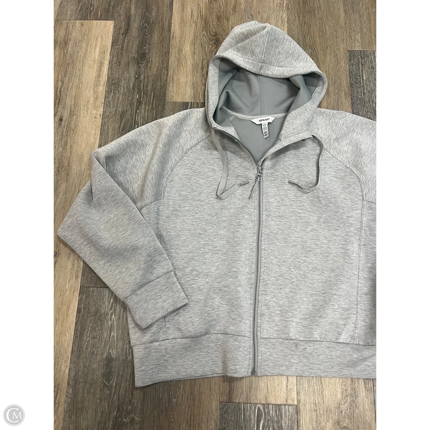 Sweatshirt Hoodie By Spanx In Grey, Size: 1x