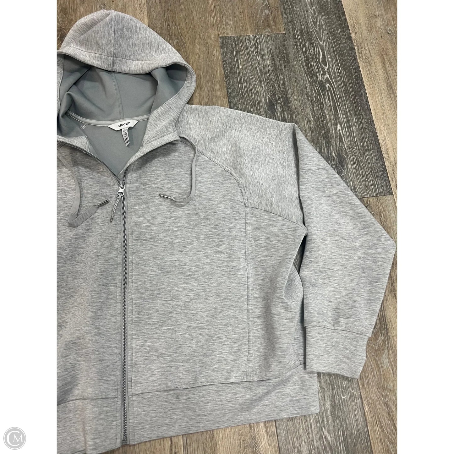 Sweatshirt Hoodie By Spanx In Grey, Size: 1x