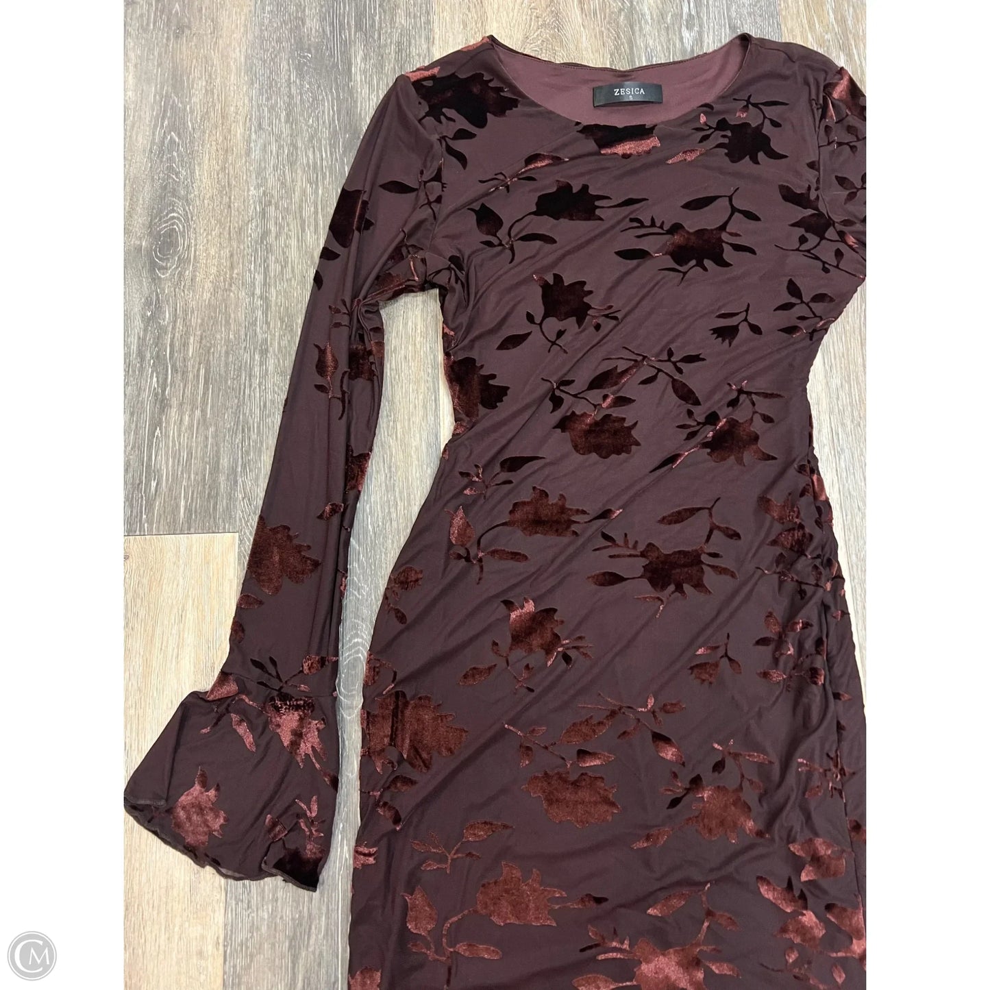 -Dress Party Long By Zesica In Maroon, Size: S