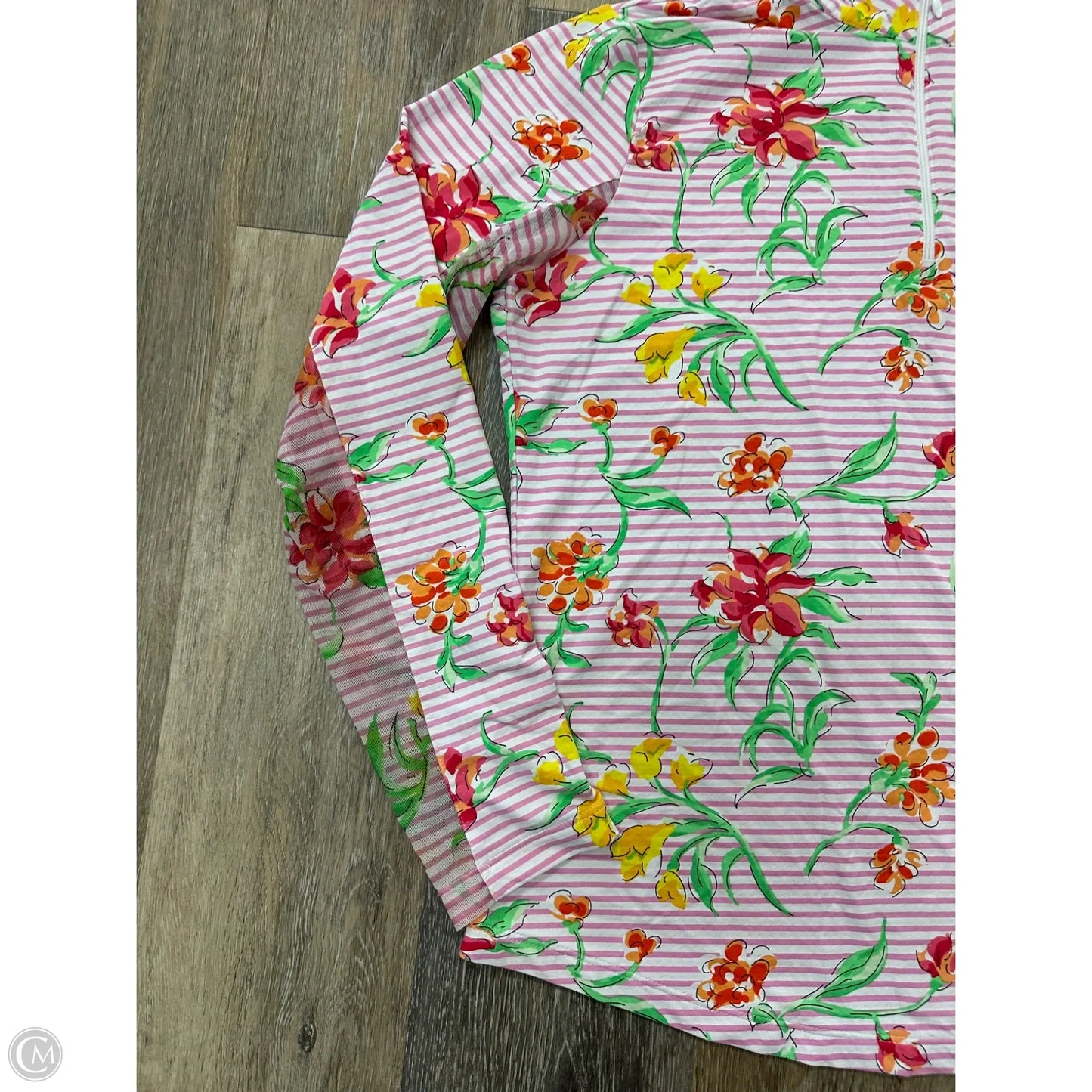 Athletic Top Long Sleeve Collar By Ibkul In Pink, Size: M