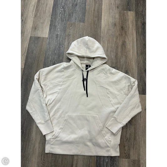 Athletic Sweatshirt Hoodie By Adidas In Cream, Size: L