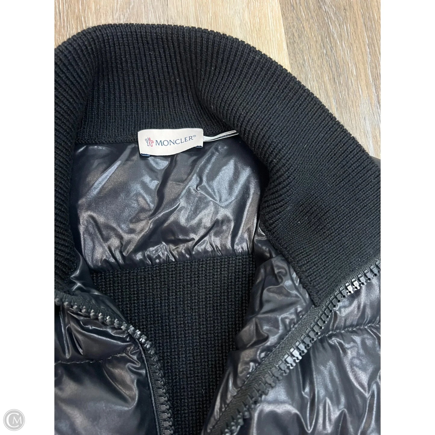 Jacket Luxury Designer By Moncler In Black, Size: Xs