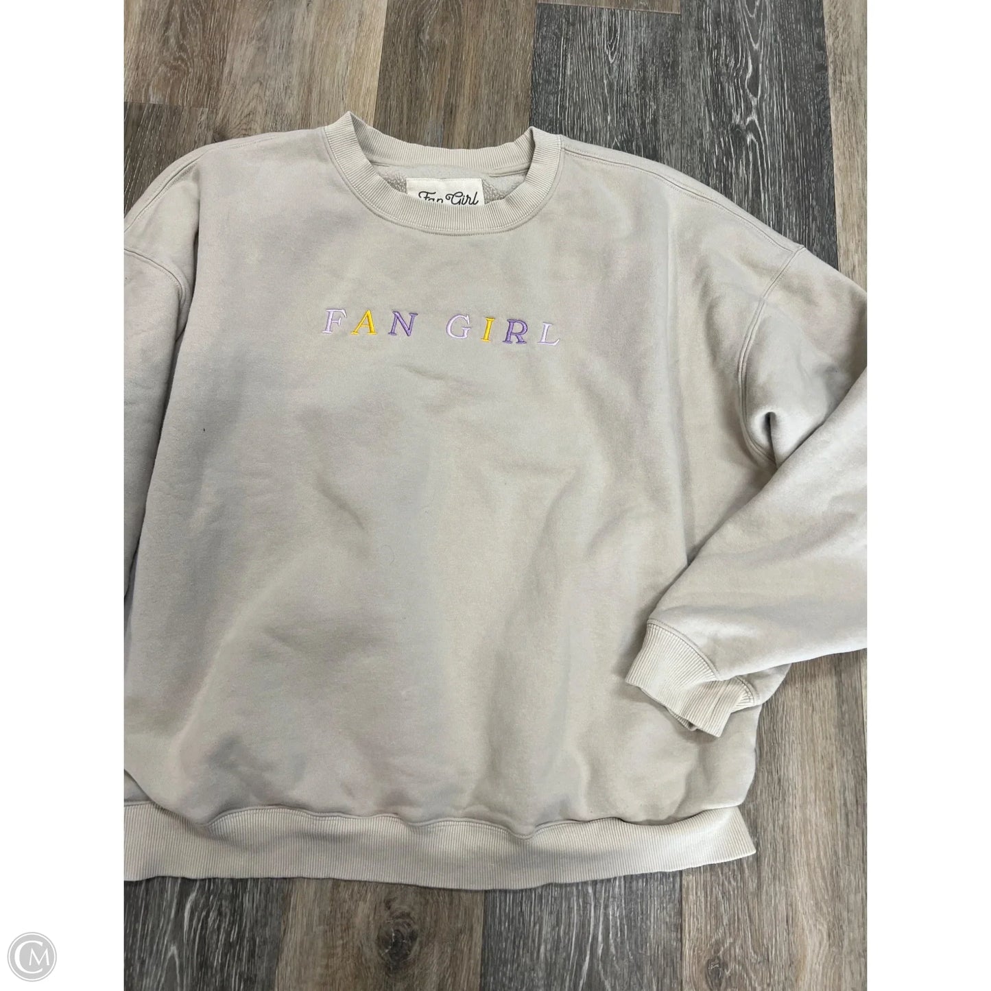 Sweatshirt Crewneck By Fan Girl In Tan, Size: Xl