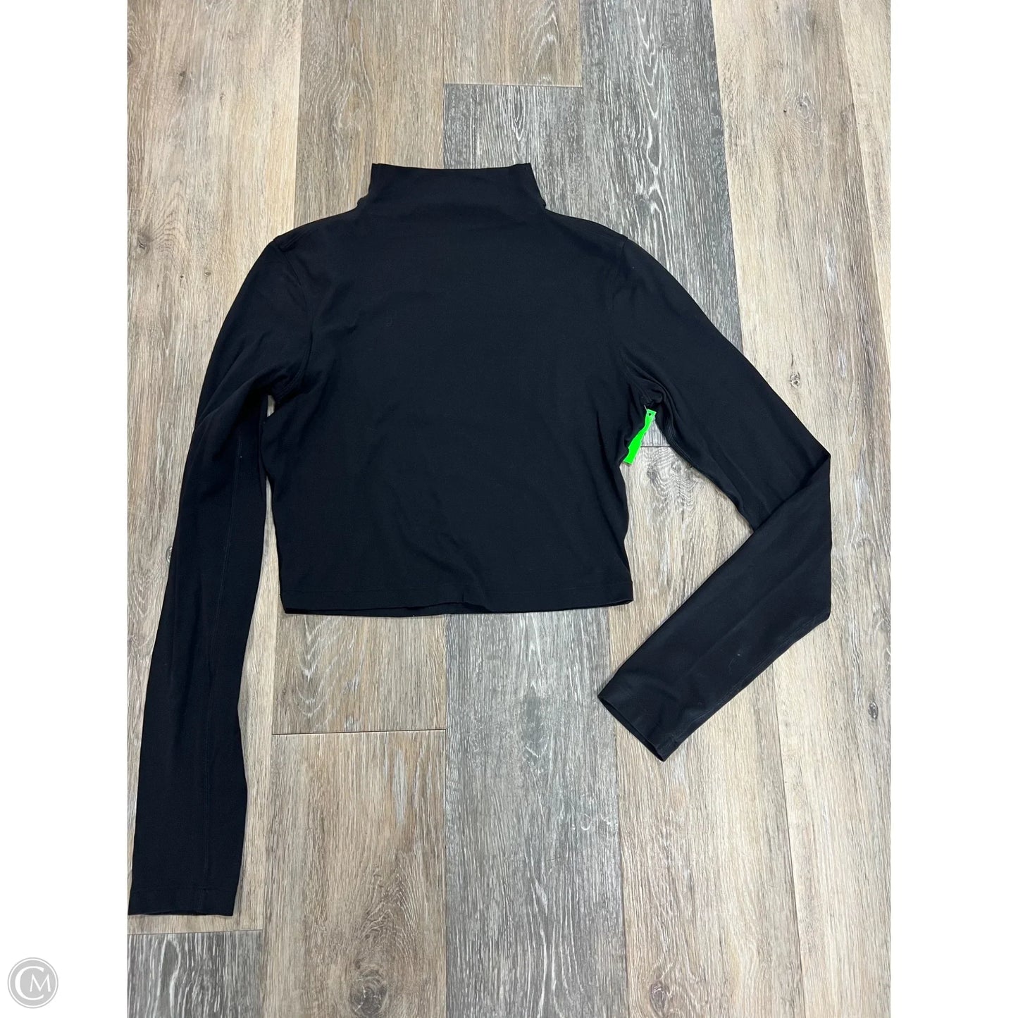 Athletic Top Long Sleeve Collar By Lululemon In Black, Size: M