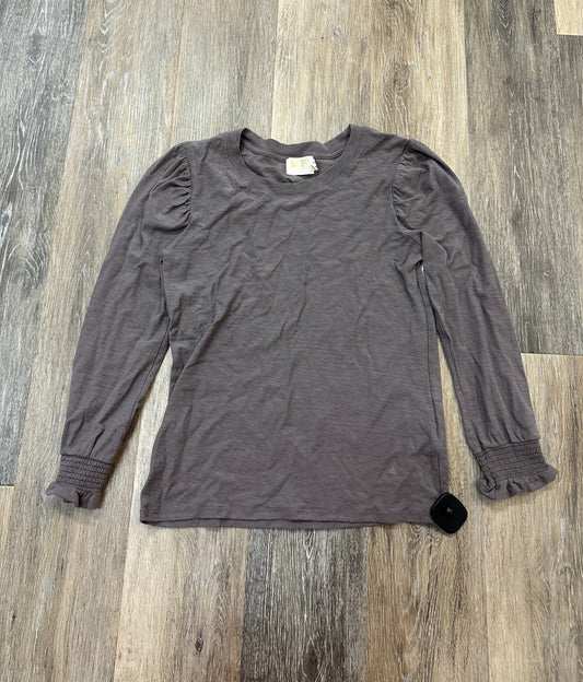 Top Long Sleeve By Nation In Grey, Size: S