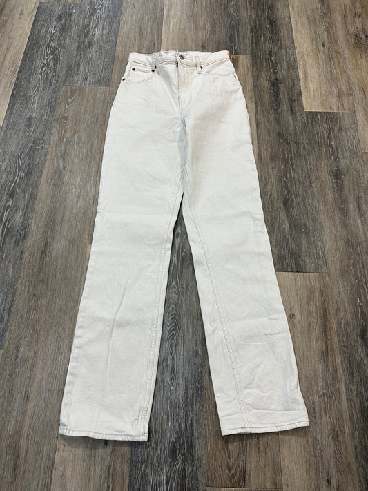 Jeans Straight By Abercrombie And Fitch In Cream, Size: 2L