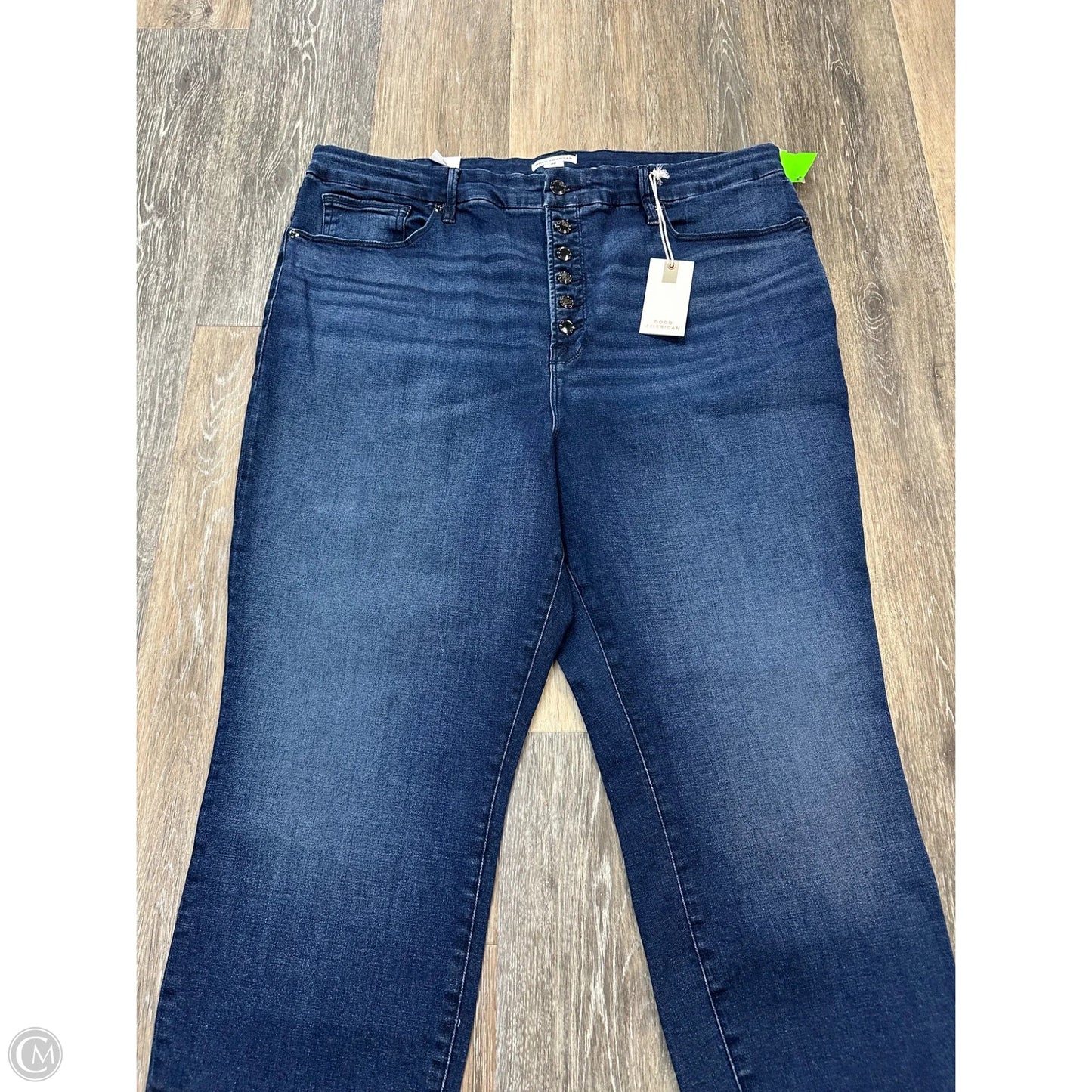 Jeans Skinny By Good American In Blue Denim, Size: 22