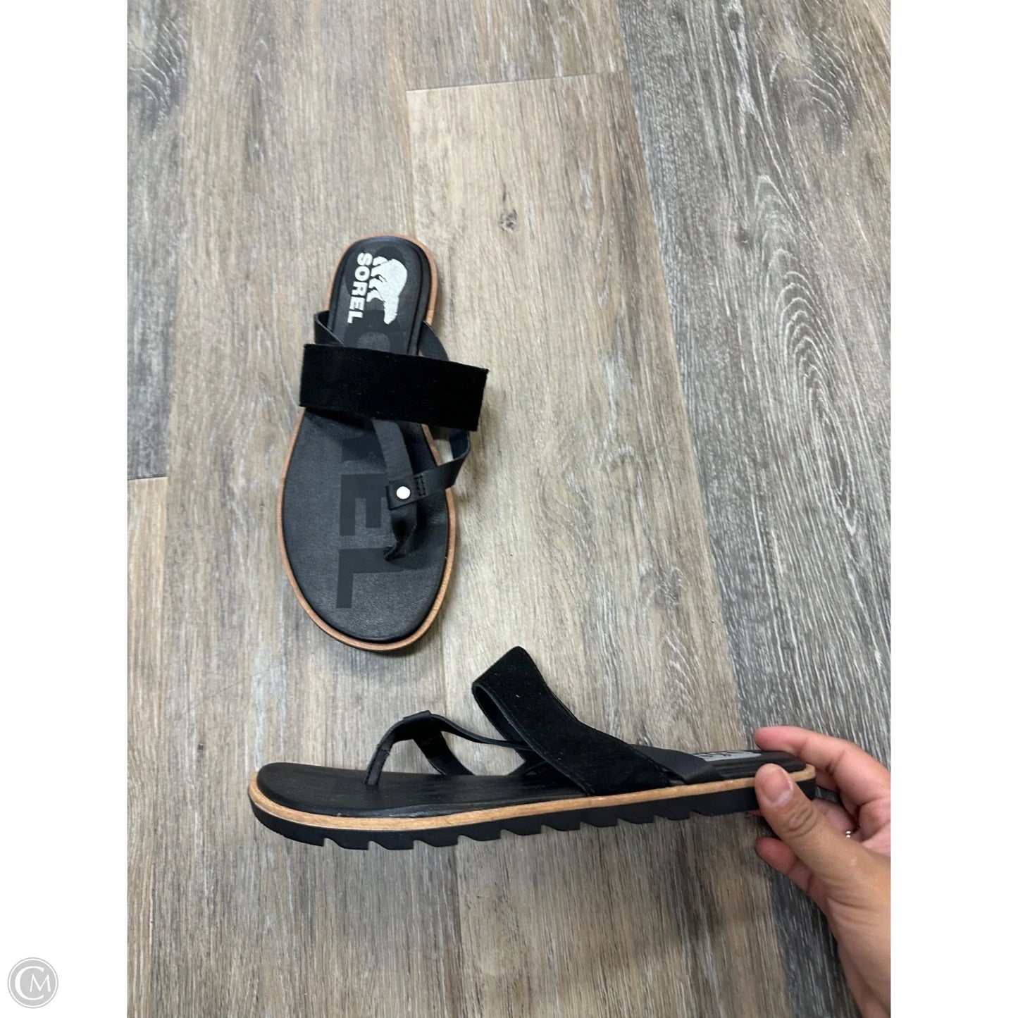 Sandals Flats By Sorel In Black, Size: 7.5