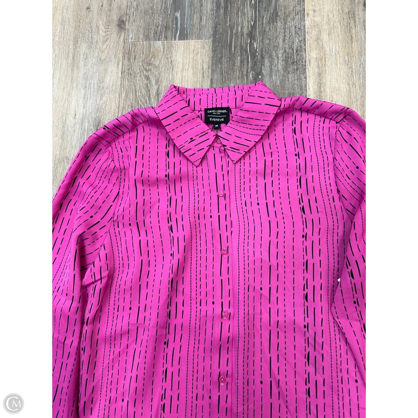 Blouse Long Sleeve By Evereve In Pink, Size: M