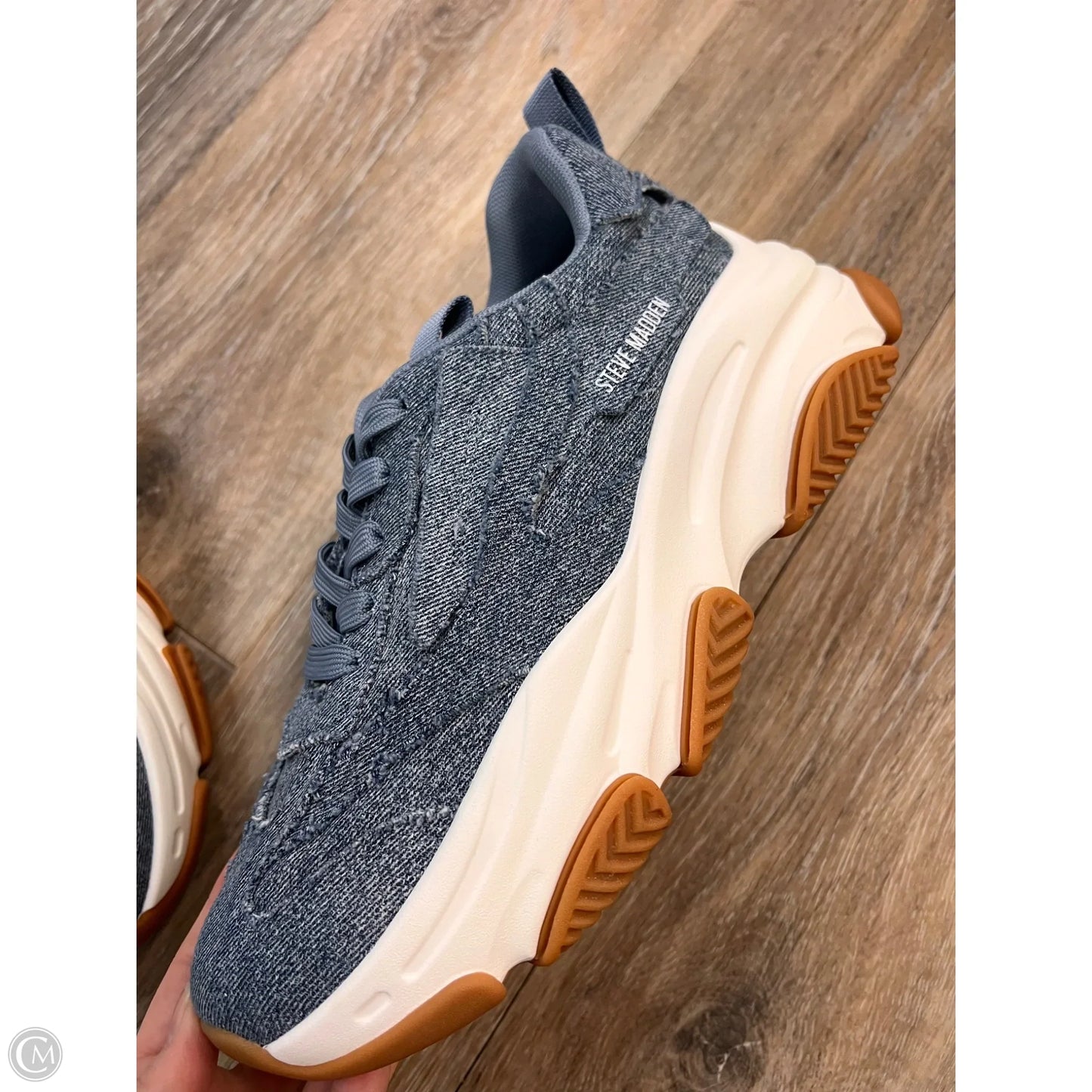 Shoes Sneakers By Steve Madden In Blue Denim, Size: 9.5