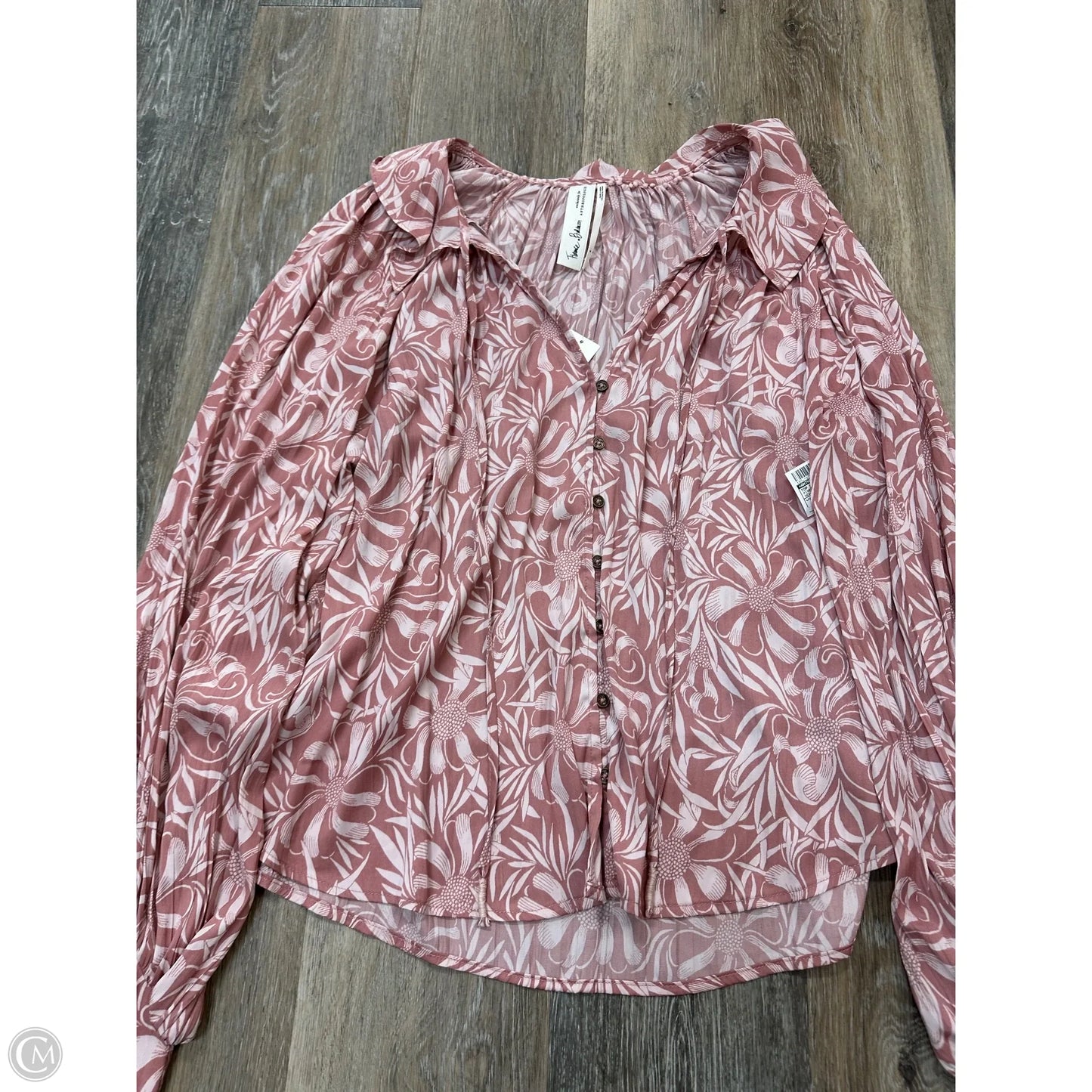 Top Long Sleeve By Anthropologie In Pink, Size: S