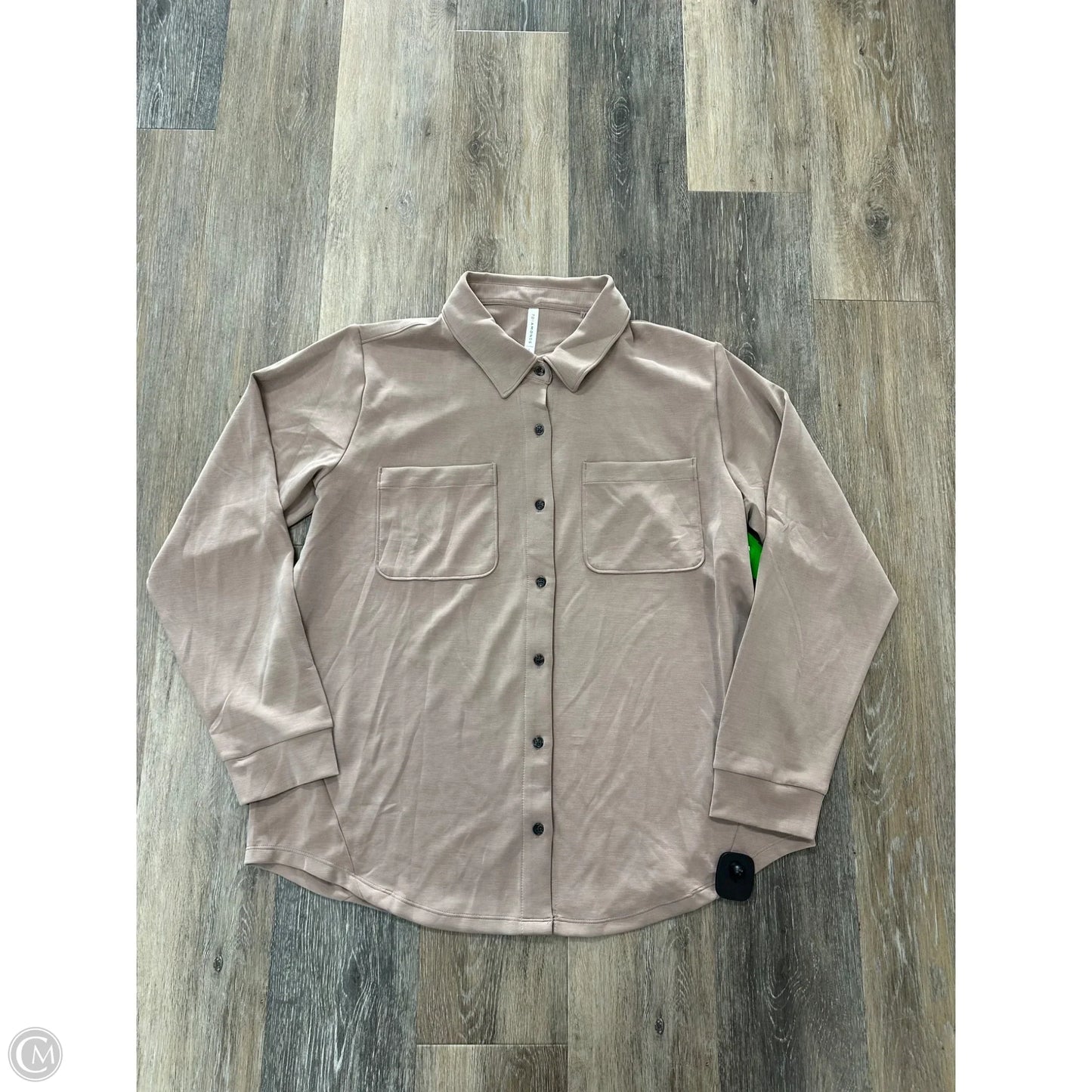 Blouse Long Sleeve By 7 Diamonds In Taupe, Size: L