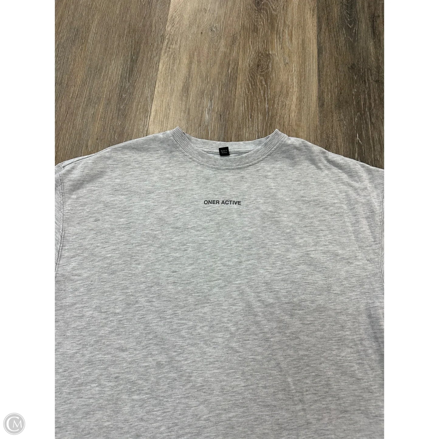 Athletic Top Short Sleeve By Oner In Grey, Size: L