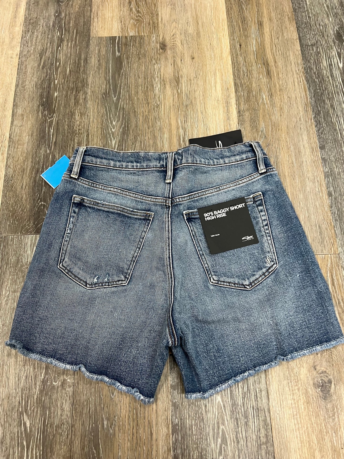 Blue Denim Shorts Silver, Size 6/28