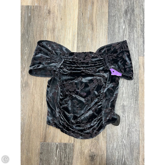 Blouse Short Sleeve By Free People In Grey, Size: L