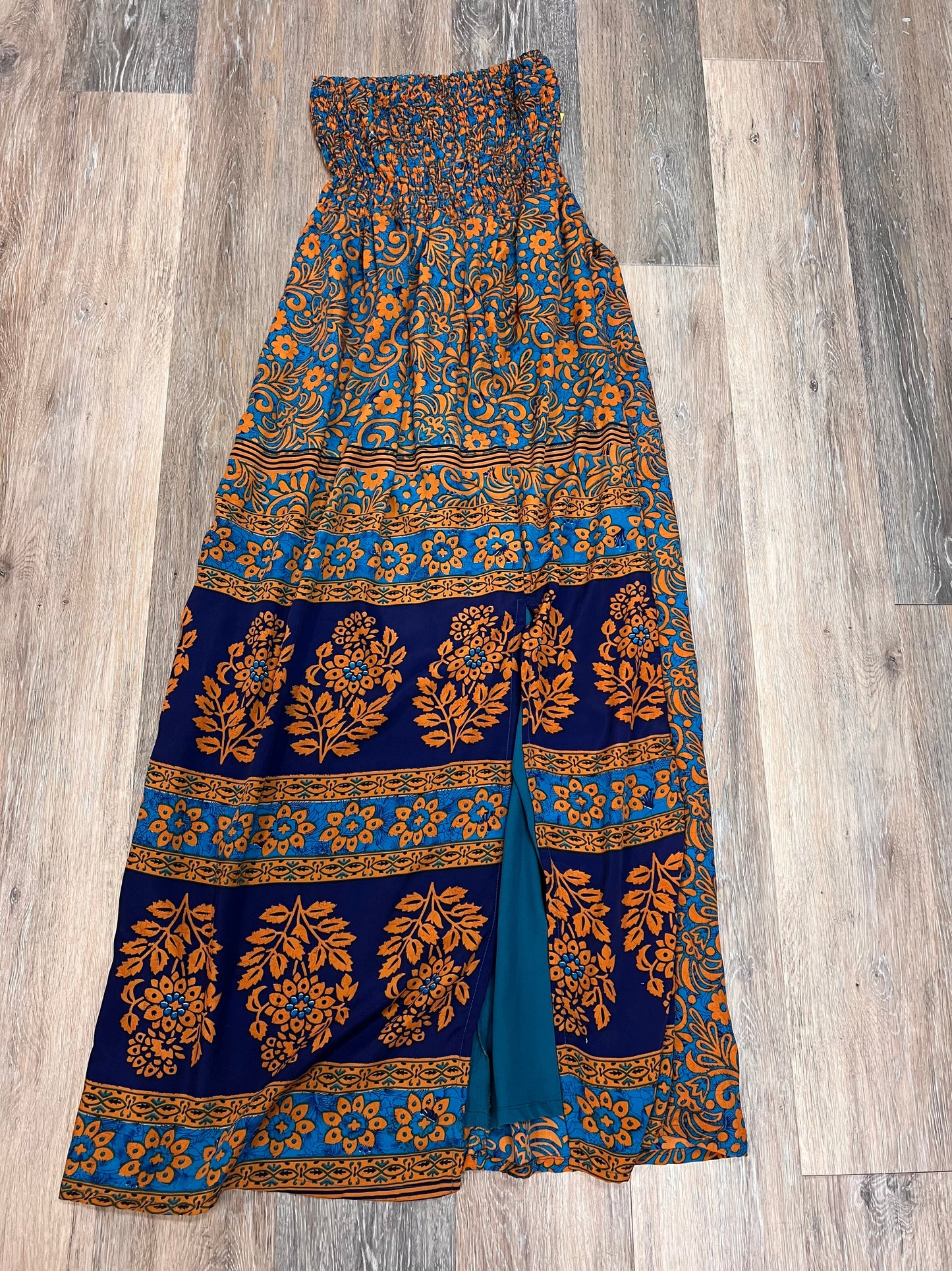 Dress Casual Maxi By Raga Anthropologie In Blue & Orange, Size: Xs