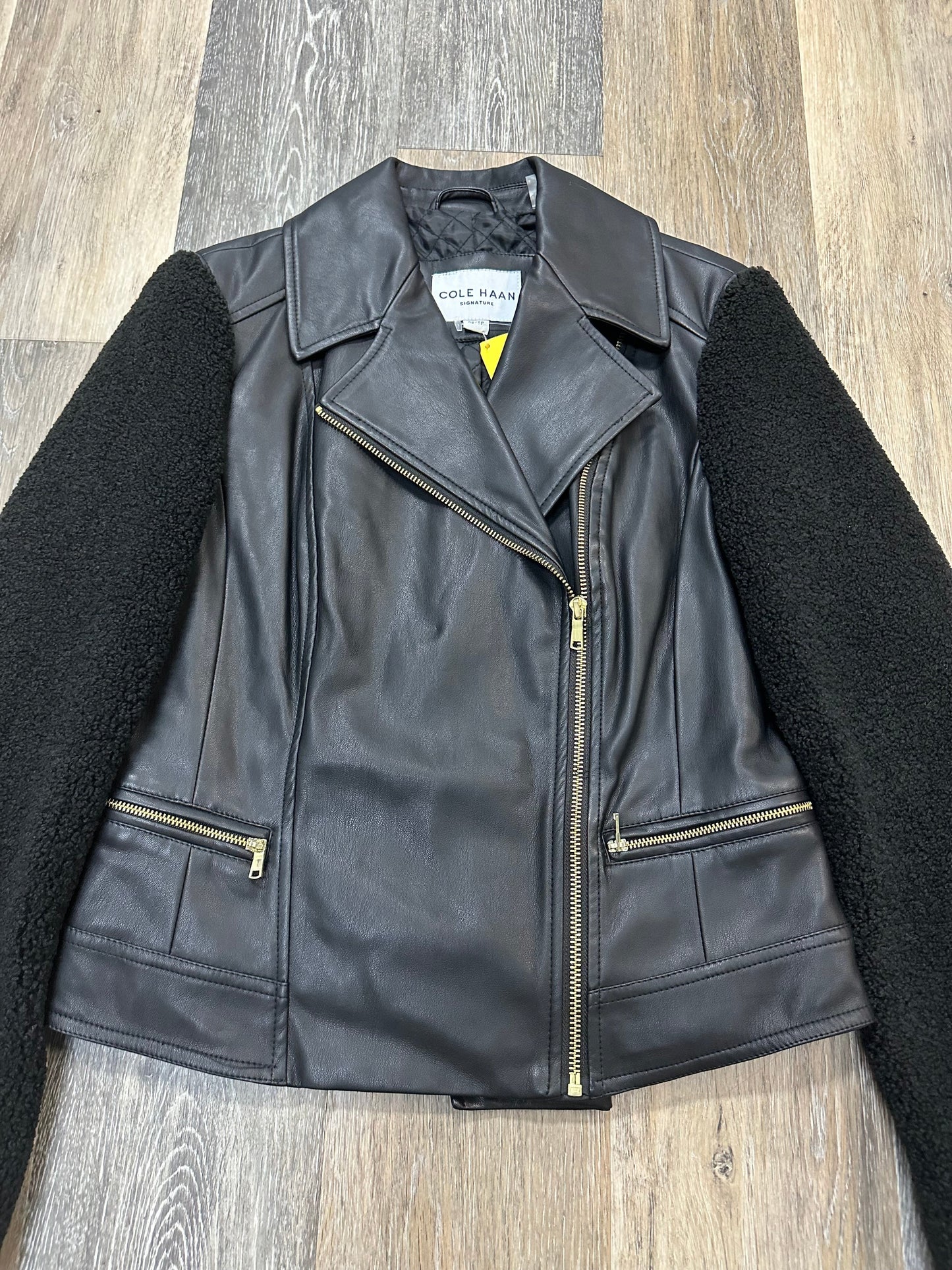 Jacket Moto By Cole-haan In Black, Size: Xs