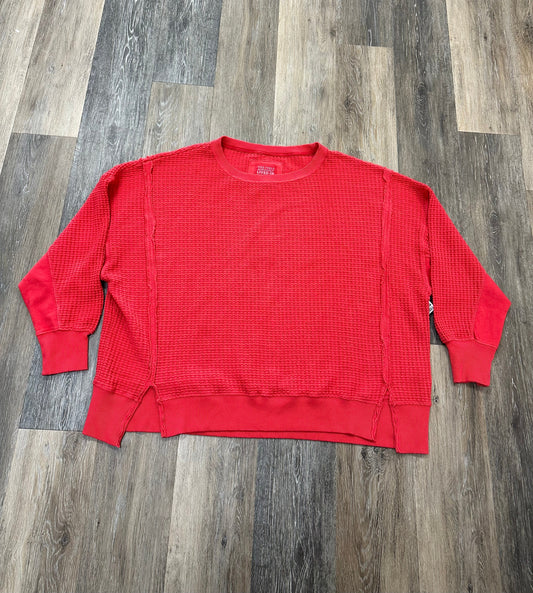 Top Long Sleeve By Aerie In Red, Size: S