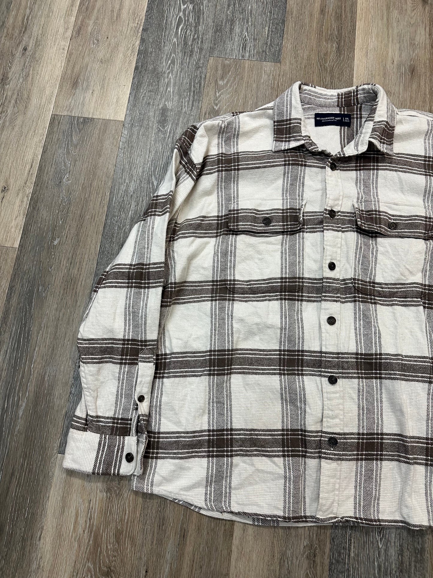 Jacket Shirt By Abercrombie And Fitch In Plaid Pattern, Size: Xxl