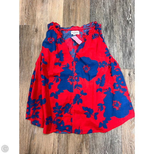 Top Sleeveless By Velvet By Graham & Spencer In Blue & Red, Size: M