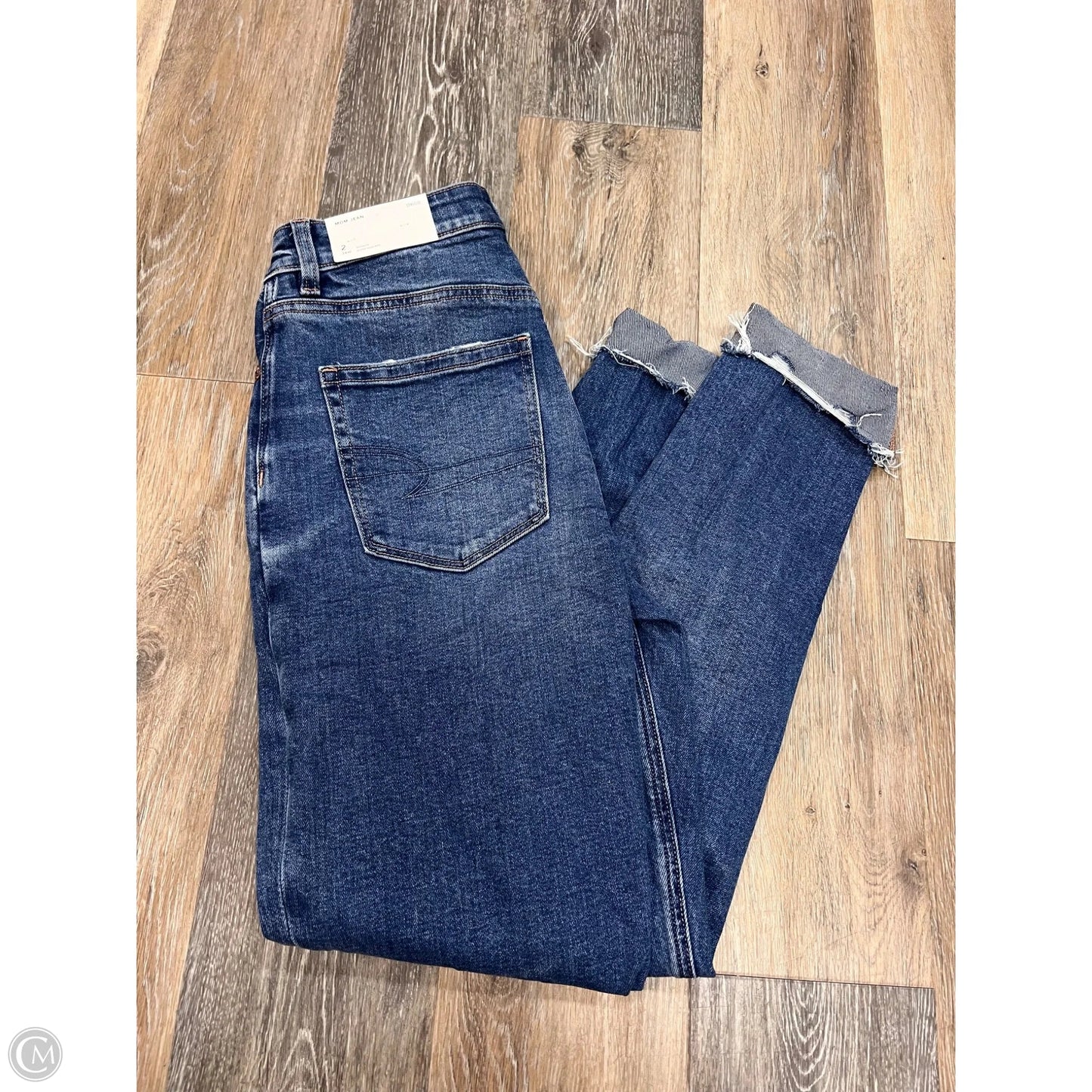 Jeans Straight By American Eagle In Blue Denim, Size: 2