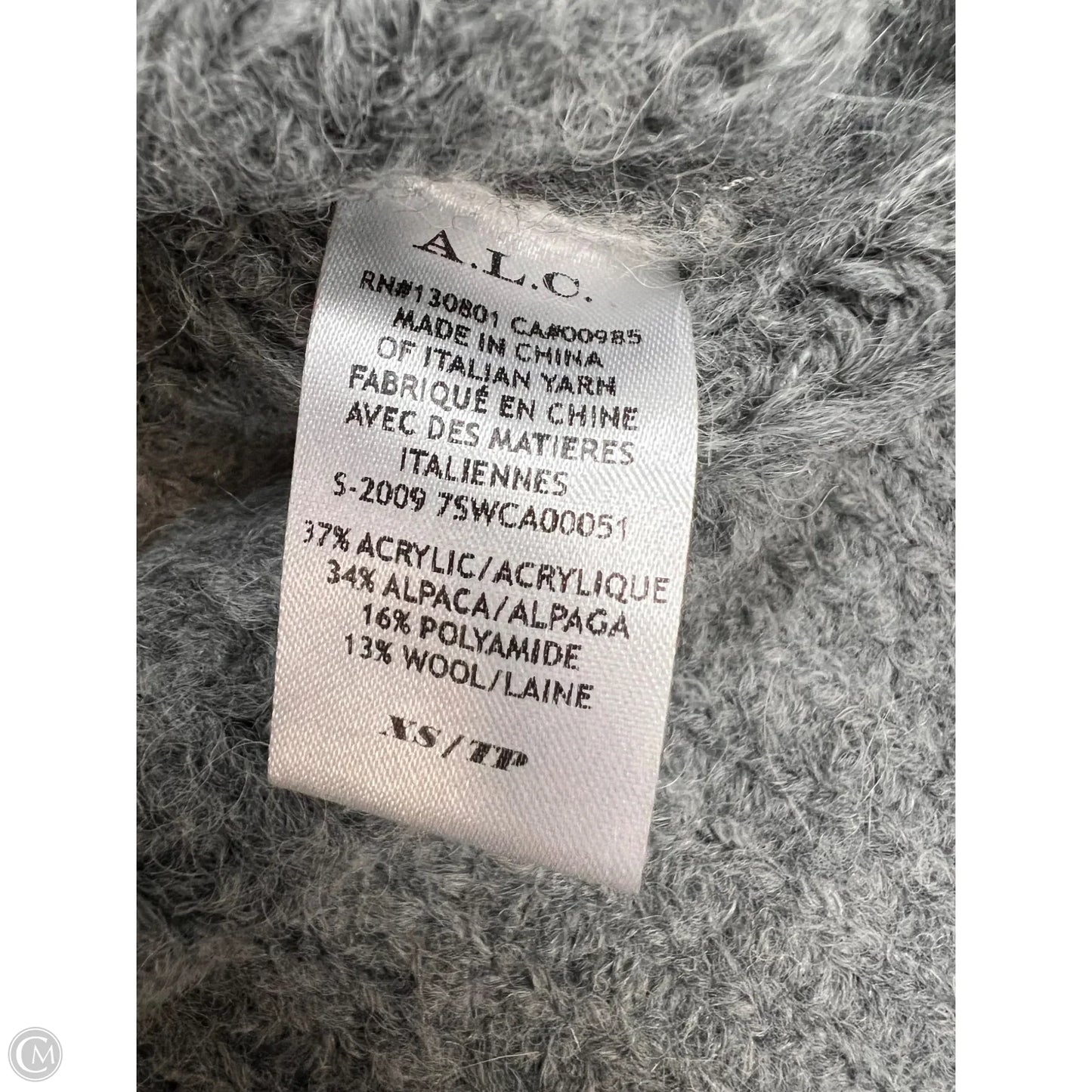 Sweater Cardigan Designer By Alc In Grey, Size: Xs