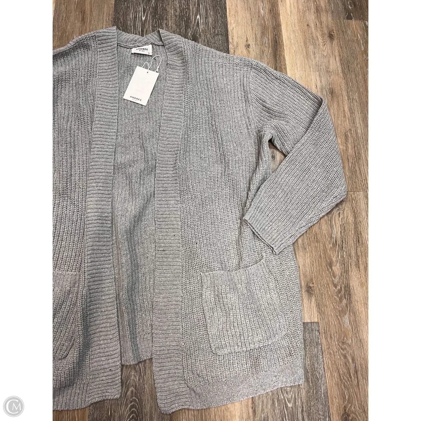 Sweater Cardigan By Andree By Unit In Grey, Size: 1x
