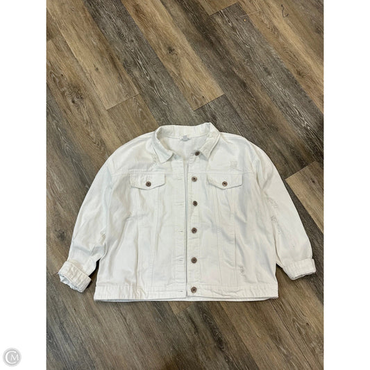 Jacket Denim By Tribal In White Denim, Size: Xl