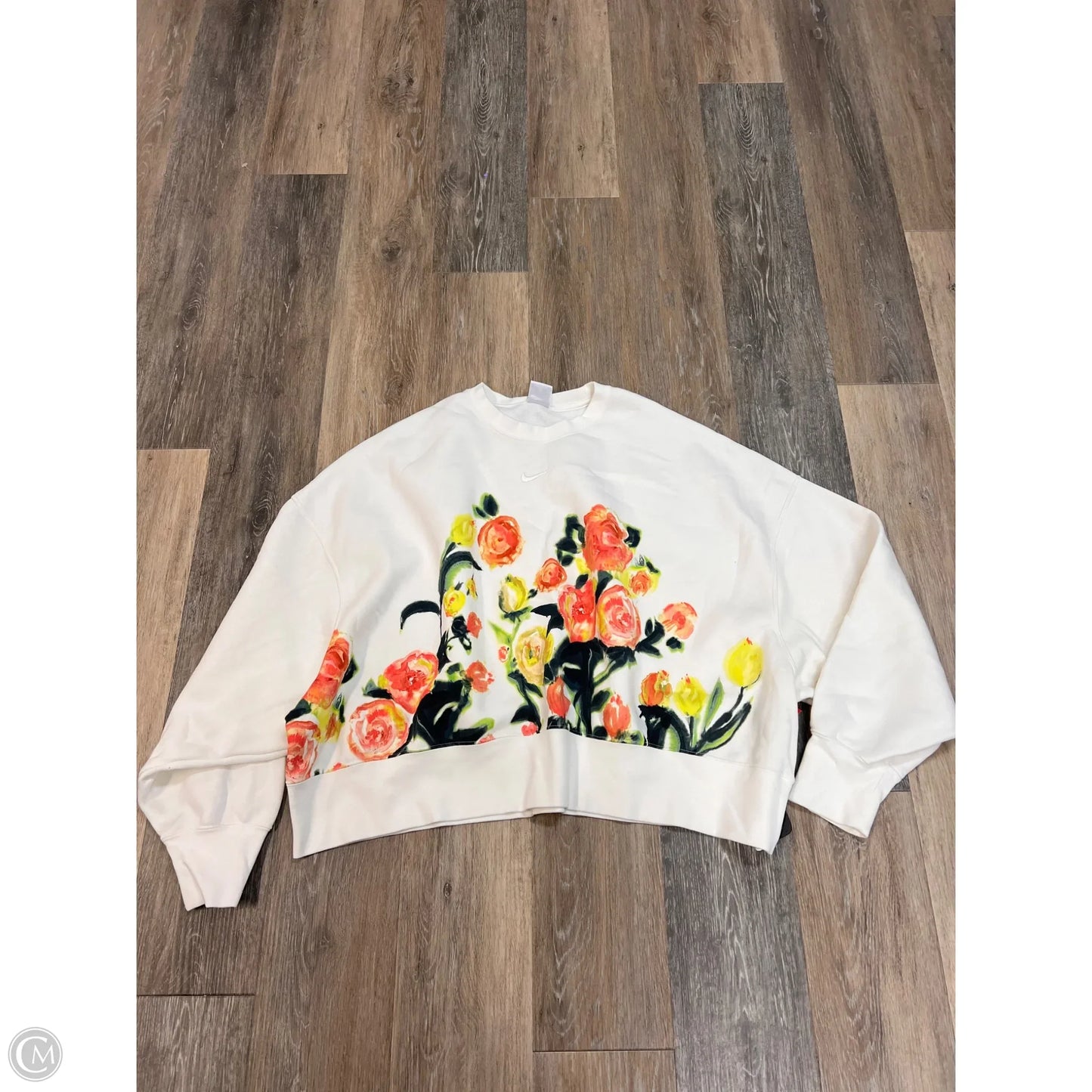 -Athletic Sweatshirt Crewneck By Nike Apparel In Floral Print, Size: Xl