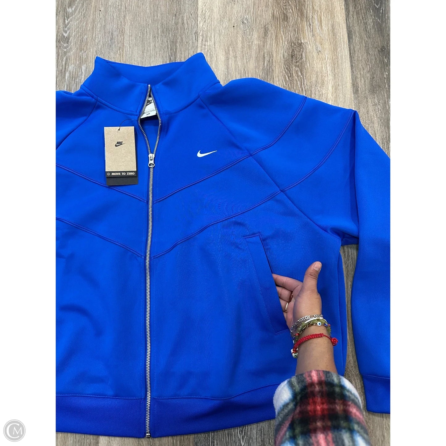Athletic Jacket By Nike Apparel In Blue, Size: 1x