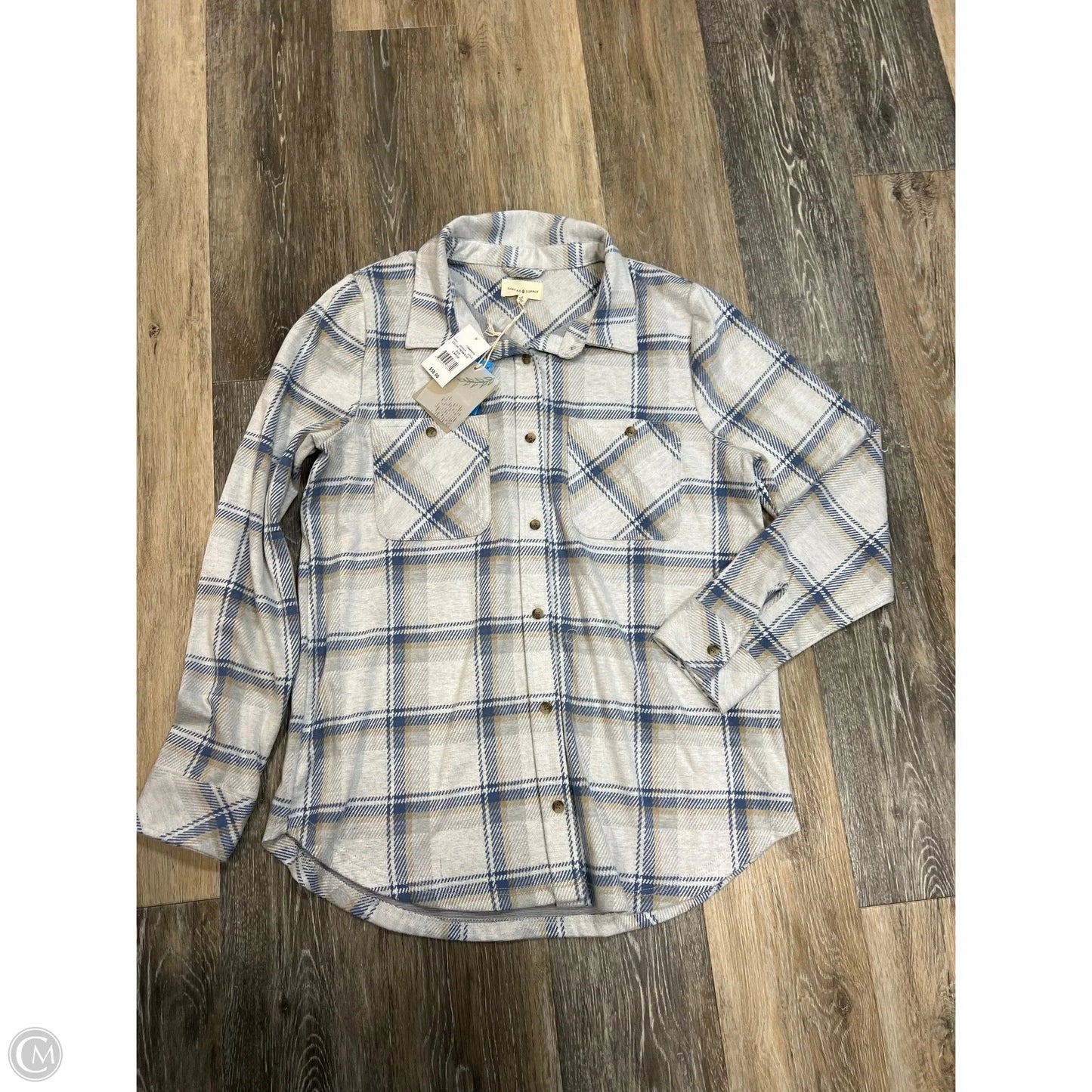 Jacket Shirt By Thread And Supply In Plaid Pattern, Size: L