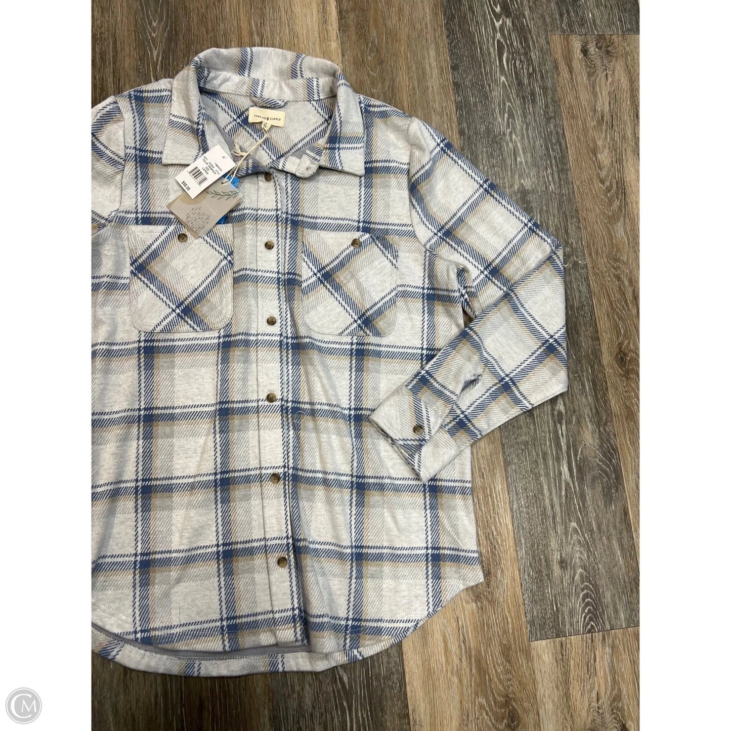 Jacket Shirt By Thread And Supply In Plaid Pattern, Size: L