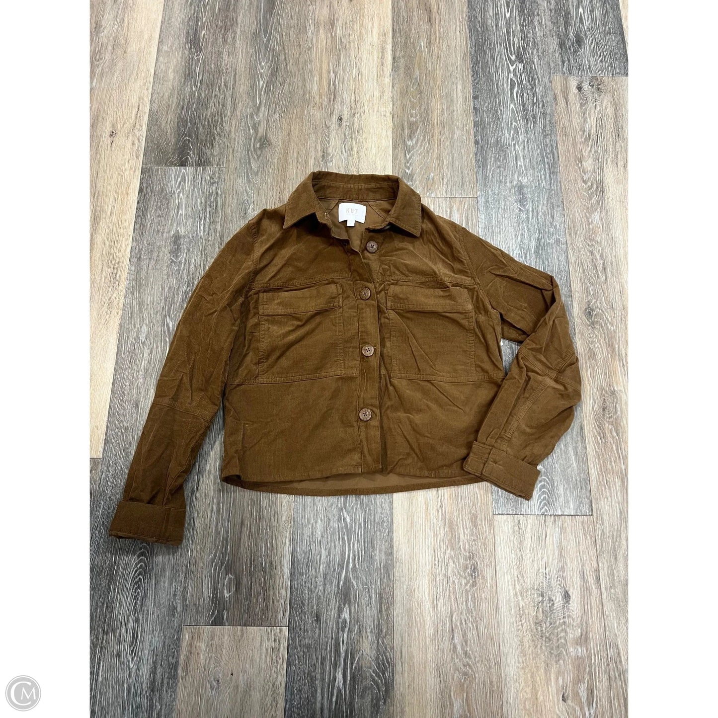 Blouse Long Sleeve By Kut In Taupe, Size: S