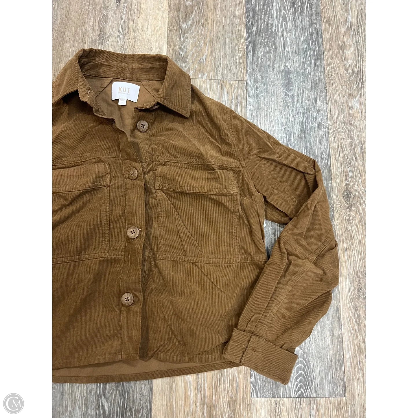 Blouse Long Sleeve By Kut In Taupe, Size: S