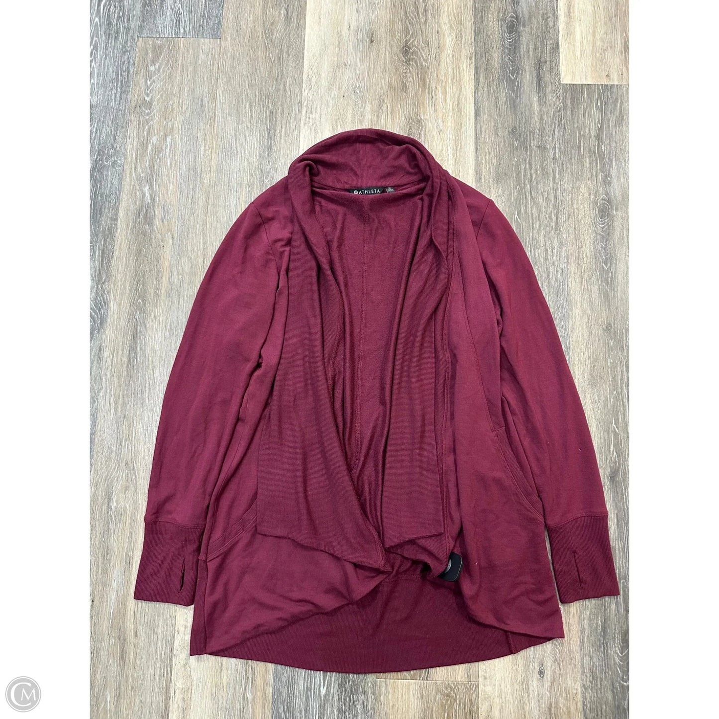Sweater Cardigan By Athleta In Maroon, Size: M