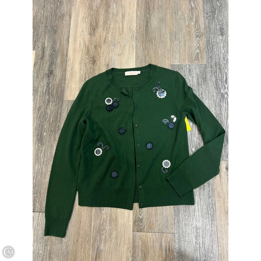 Sweater Cardigan Designer By Tory Burch In Green, Size: S