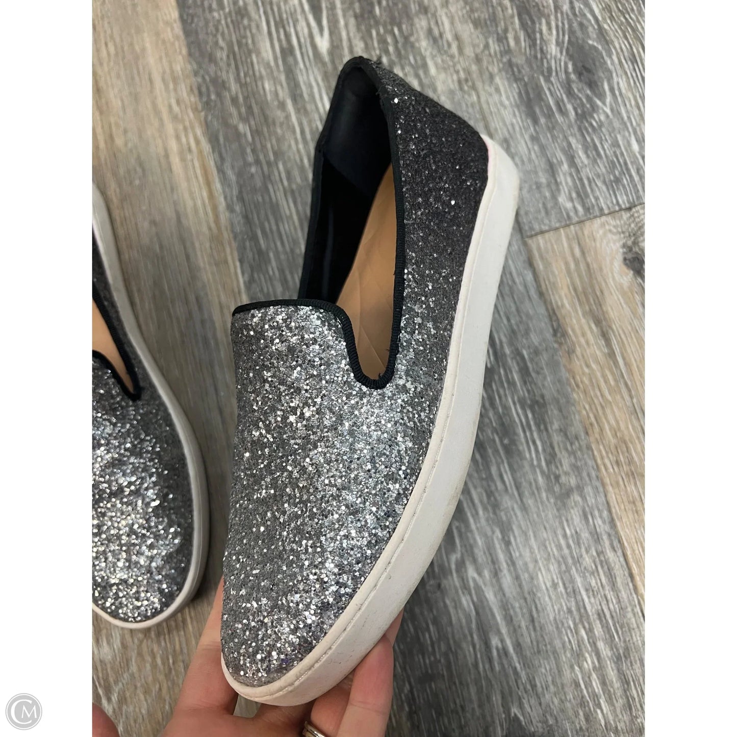 Shoes Flats By Birdies In Silver, Size: 7