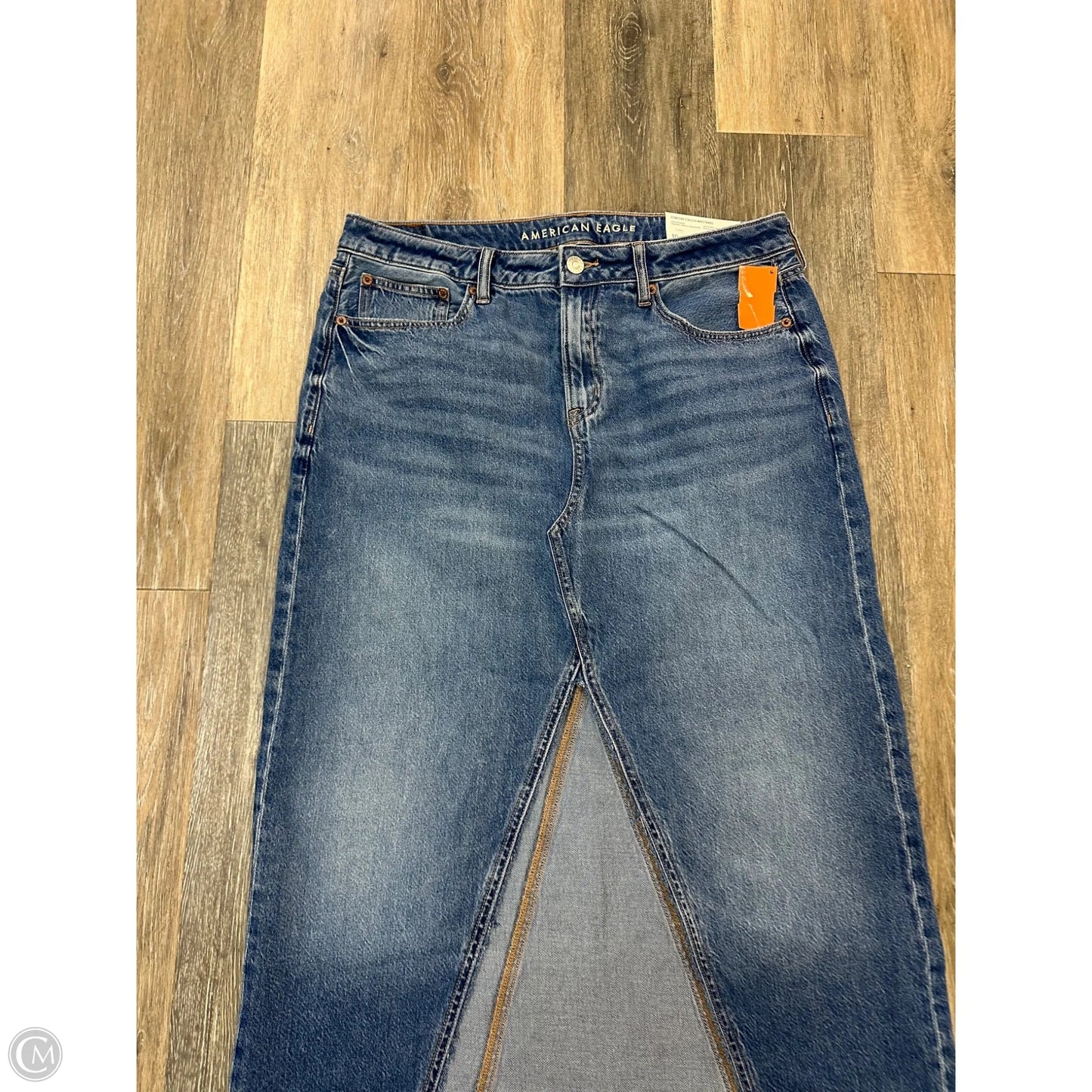 Skirt Midi By American Eagle In Blue Denim, Size: 10