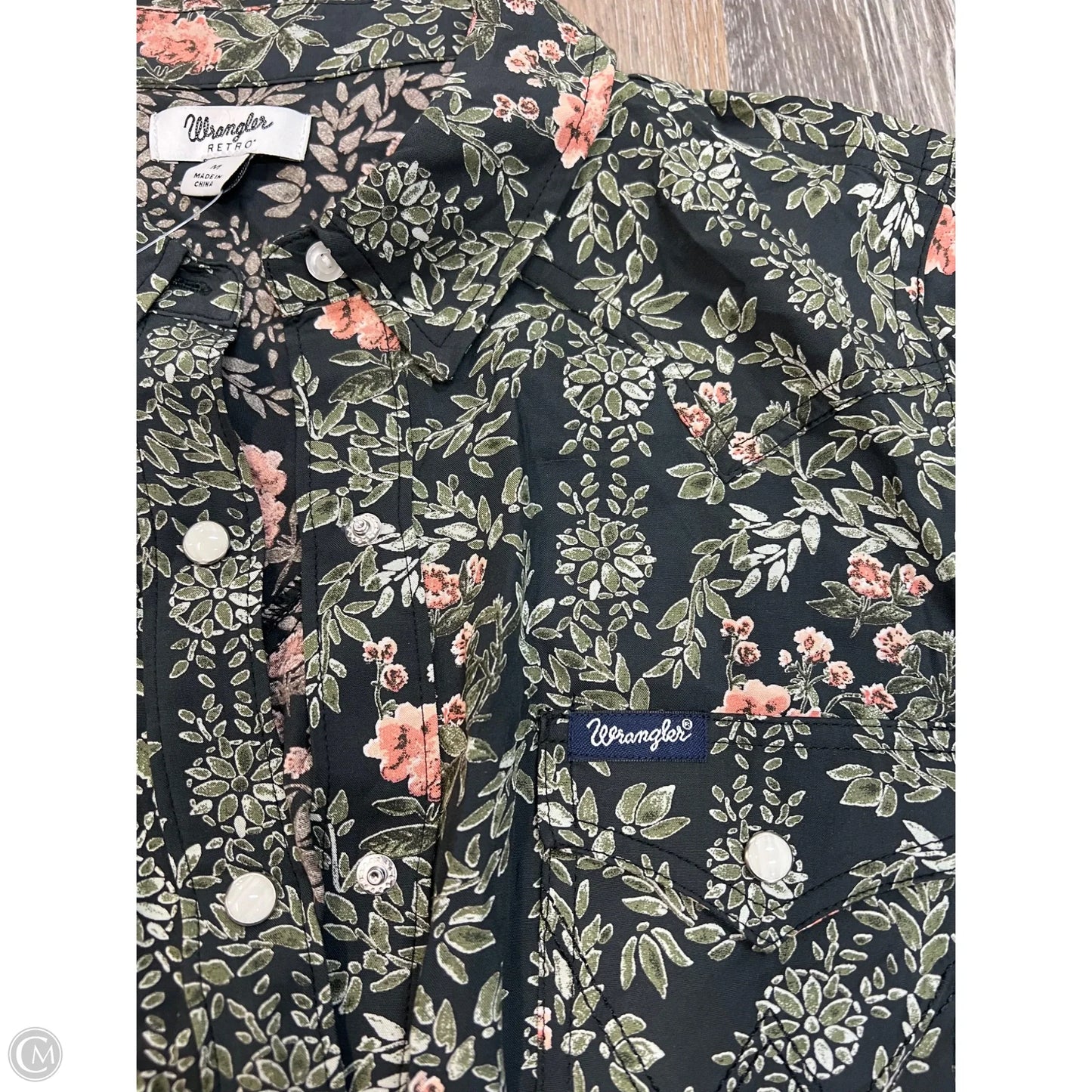 -Blouse Long Sleeve By Wrangler In Floral Print, Size: M