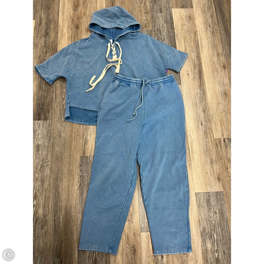 Lounge Set Pants By Elle + Grey In Blue, Size: S