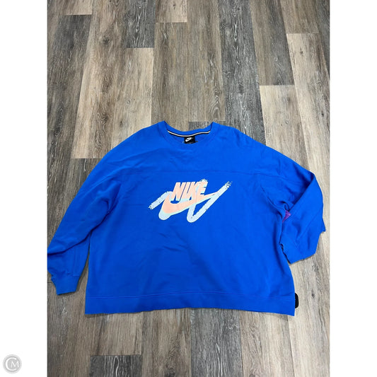 Athletic Sweatshirt Crewneck By Nike Apparel In Blue, Size: 2x