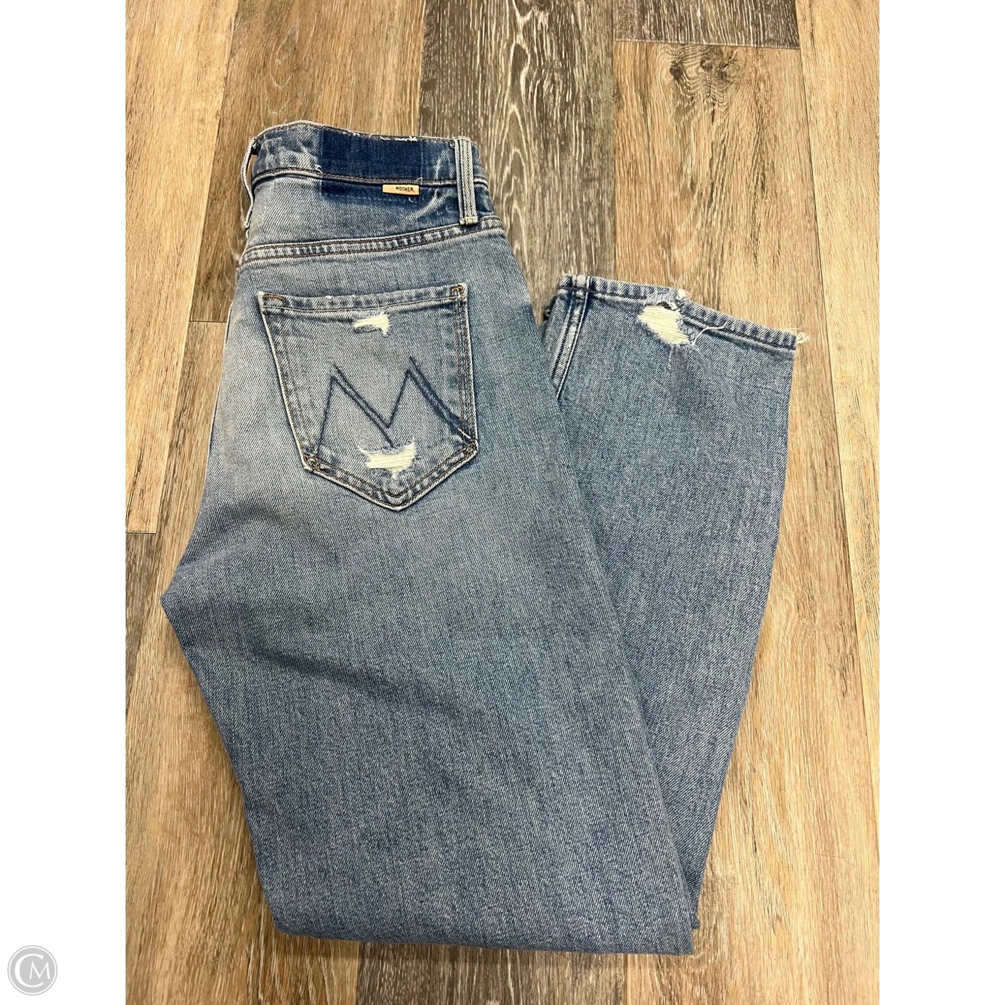 Jeans Straight By Mother In Blue Denim, Size: 1/25