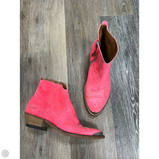 Boots Luxury Designer By Golden Goose In Pink, Size: 7