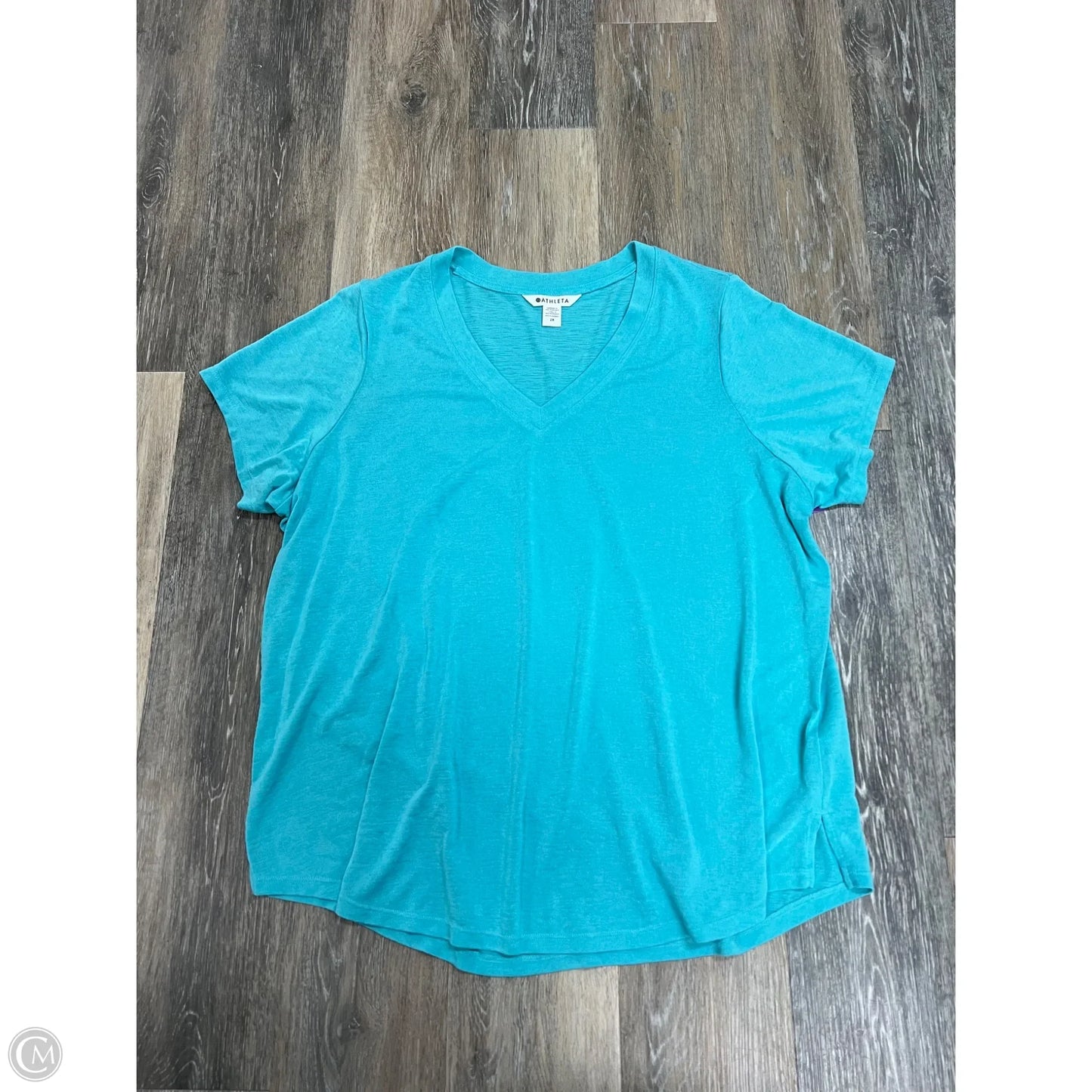 Top Short Sleeve By Athleta In Blue, Size: 2x