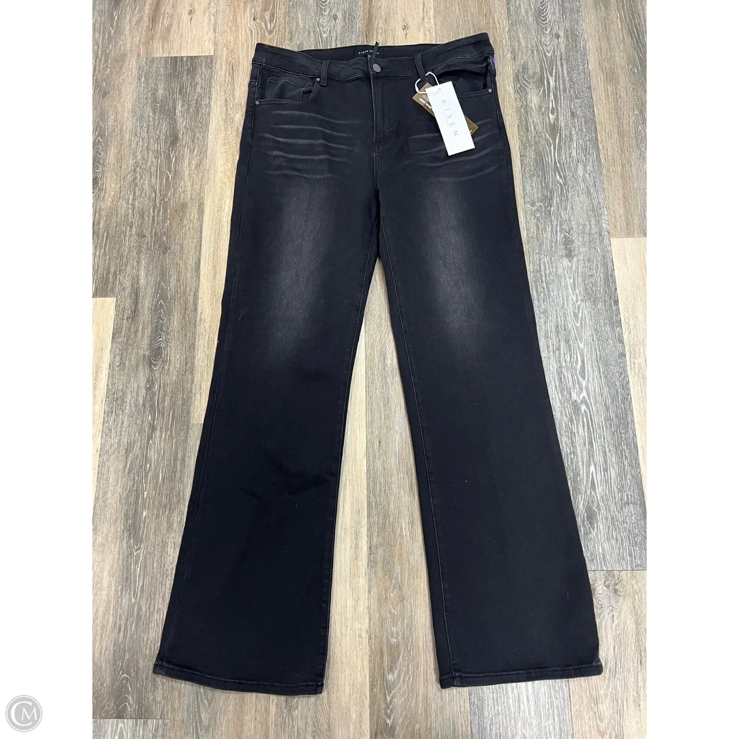 Jeans Wide Leg By Risen In Black Denim, Size: 2x