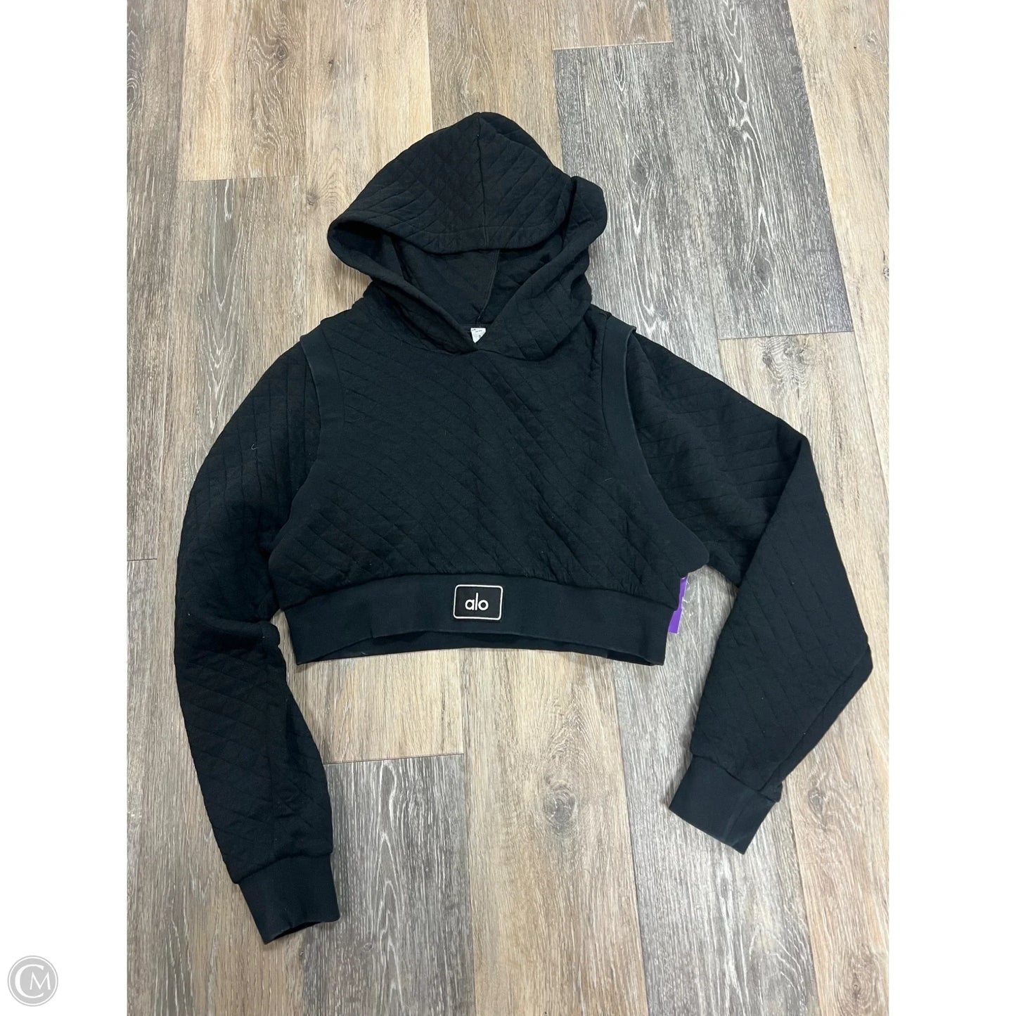 Athletic Sweatshirt Hoodie By Alo In Black, Size: S