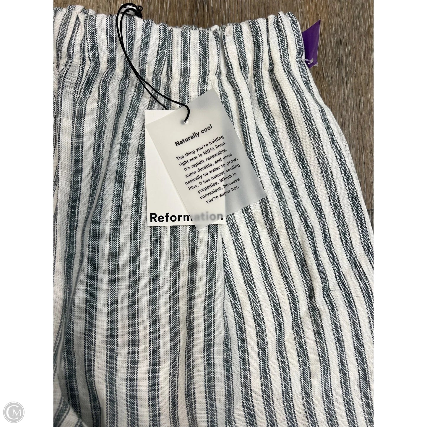 Pants Linen By Reformation In Striped Pattern, Size: Xsp