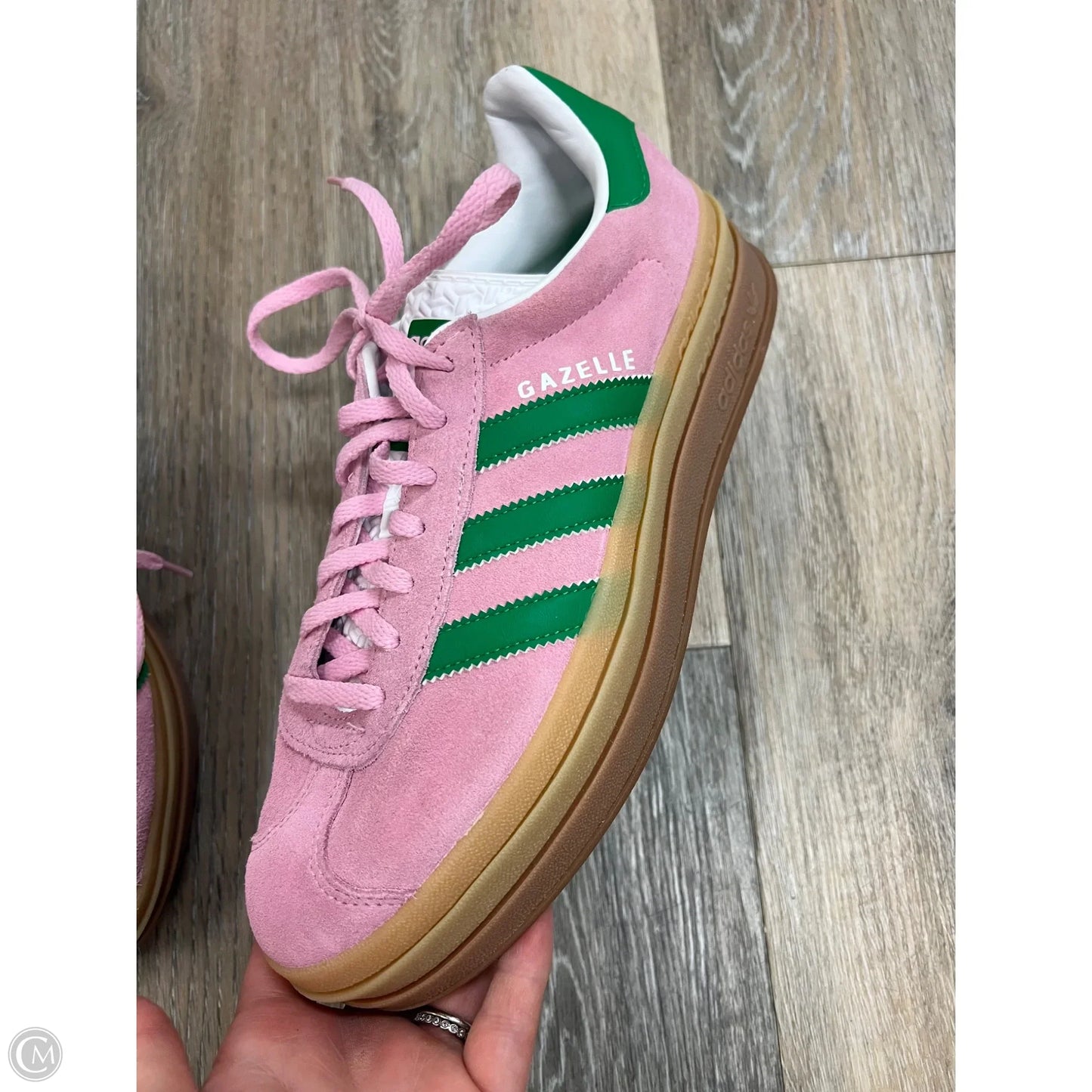 -Shoes Sneakers By Adidas In Green & Pink, Size: 9