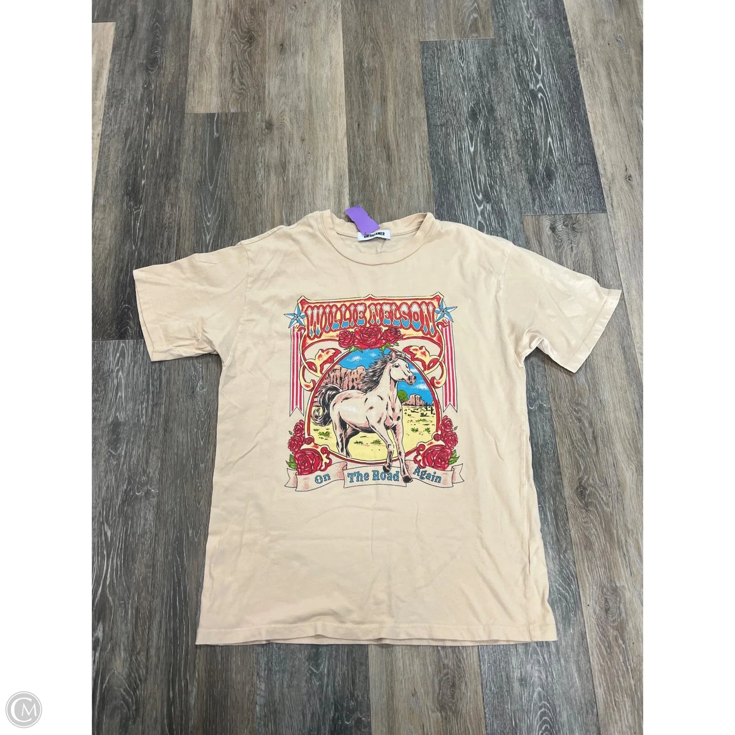 Top Short Sleeve By Daydreamer In Tan, Size: M