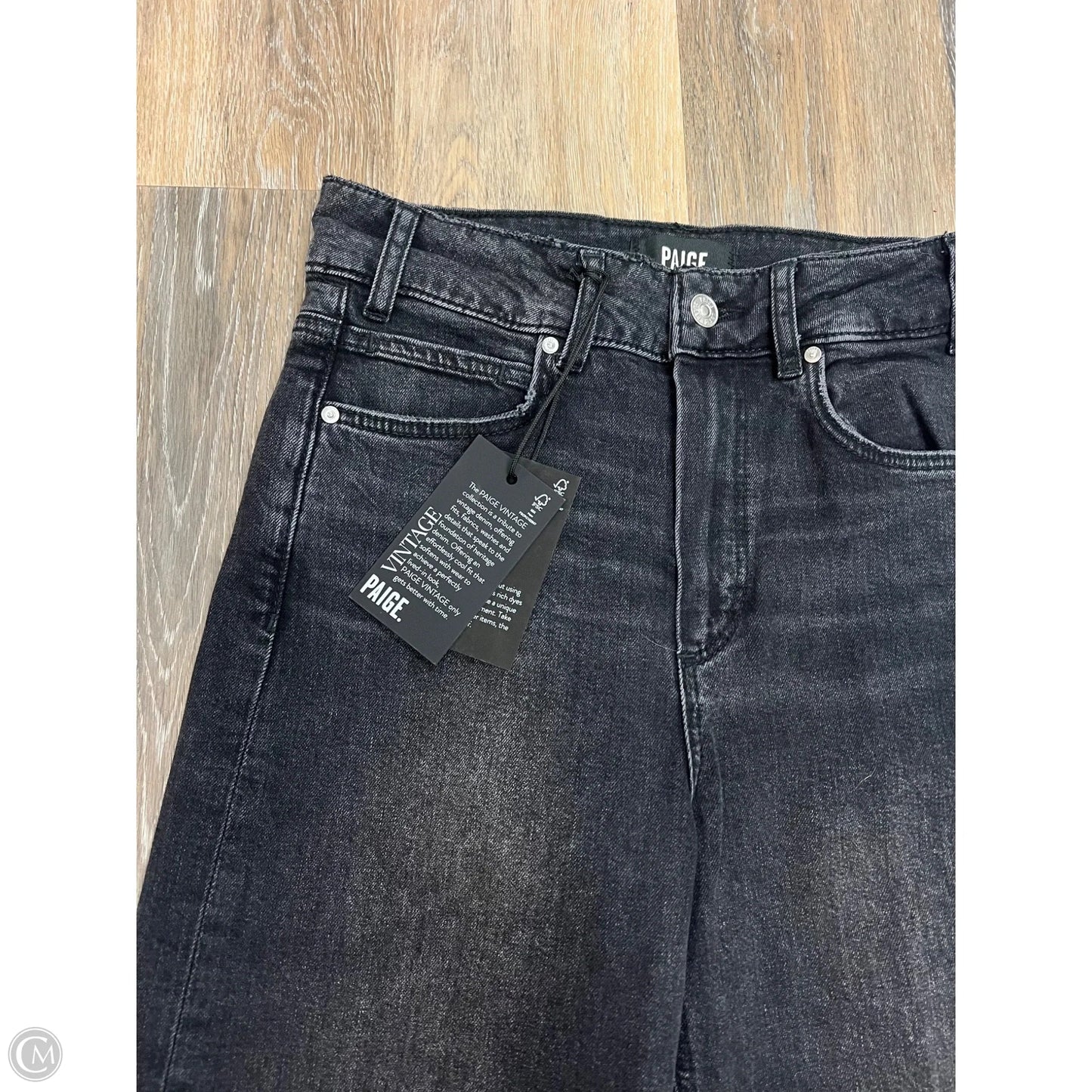 Jeans Wide Leg By Paige In Black Denim, Size: 2/26